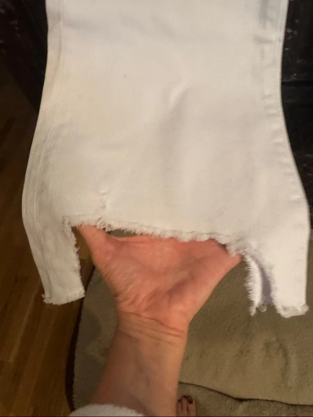 Flying Monkey White Distressed Flare Jeans - Picture 7 of 10